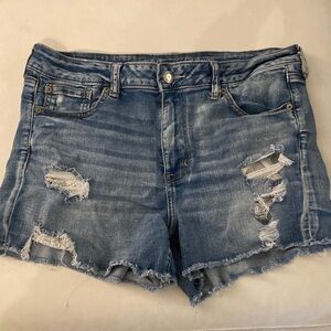 American Eagle Outfitters Ripped Blue Jean Shorts